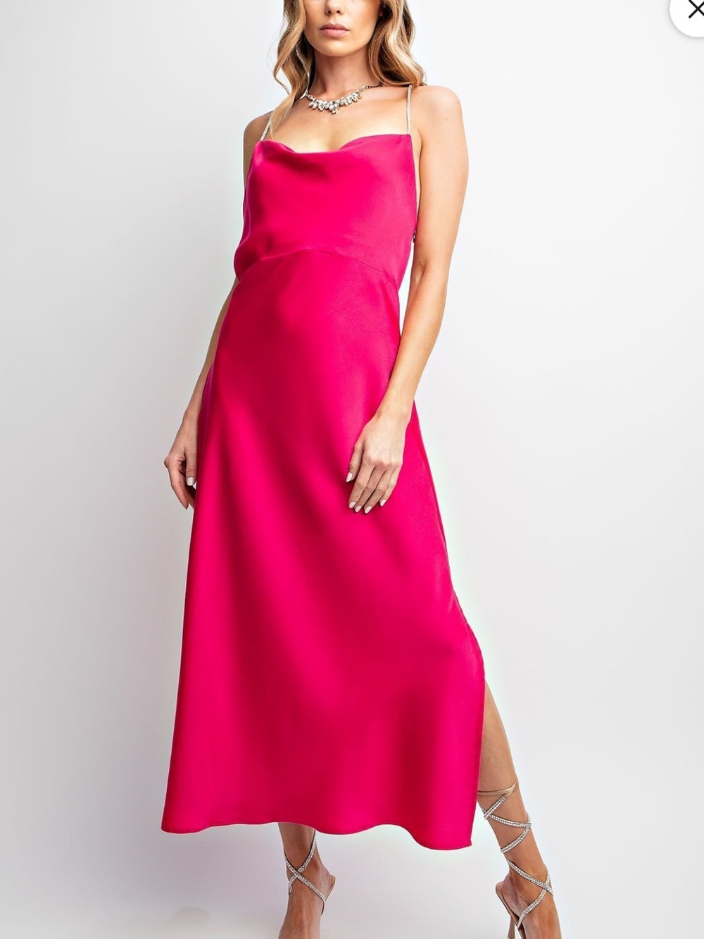NWT easel Neon Pink Slip Dress